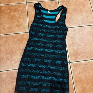 Nikibiki Teal and Black Striped Dress
